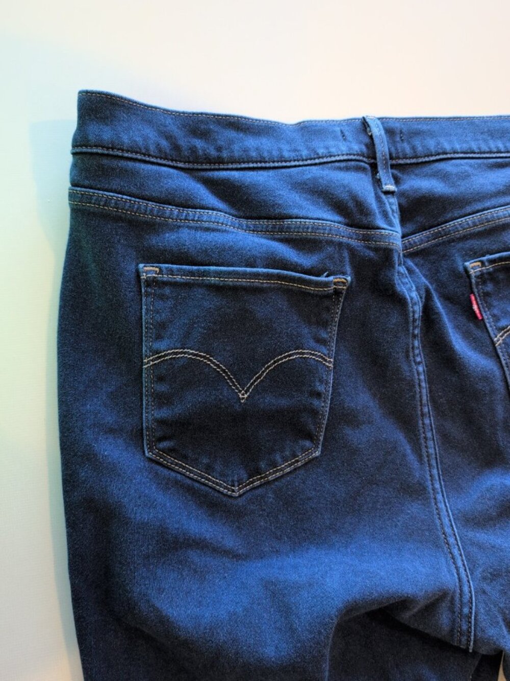 Levi's 720 High Rise Super Skinny Pants Women's 22W Blue Jeans Solid Button Fly - Picture 7 of 12
